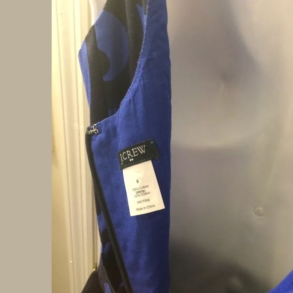 J. CREW Balustrade Blue Belted Scroll Floral Print Dress Knit Shift Sheath - Picture 8 of 8